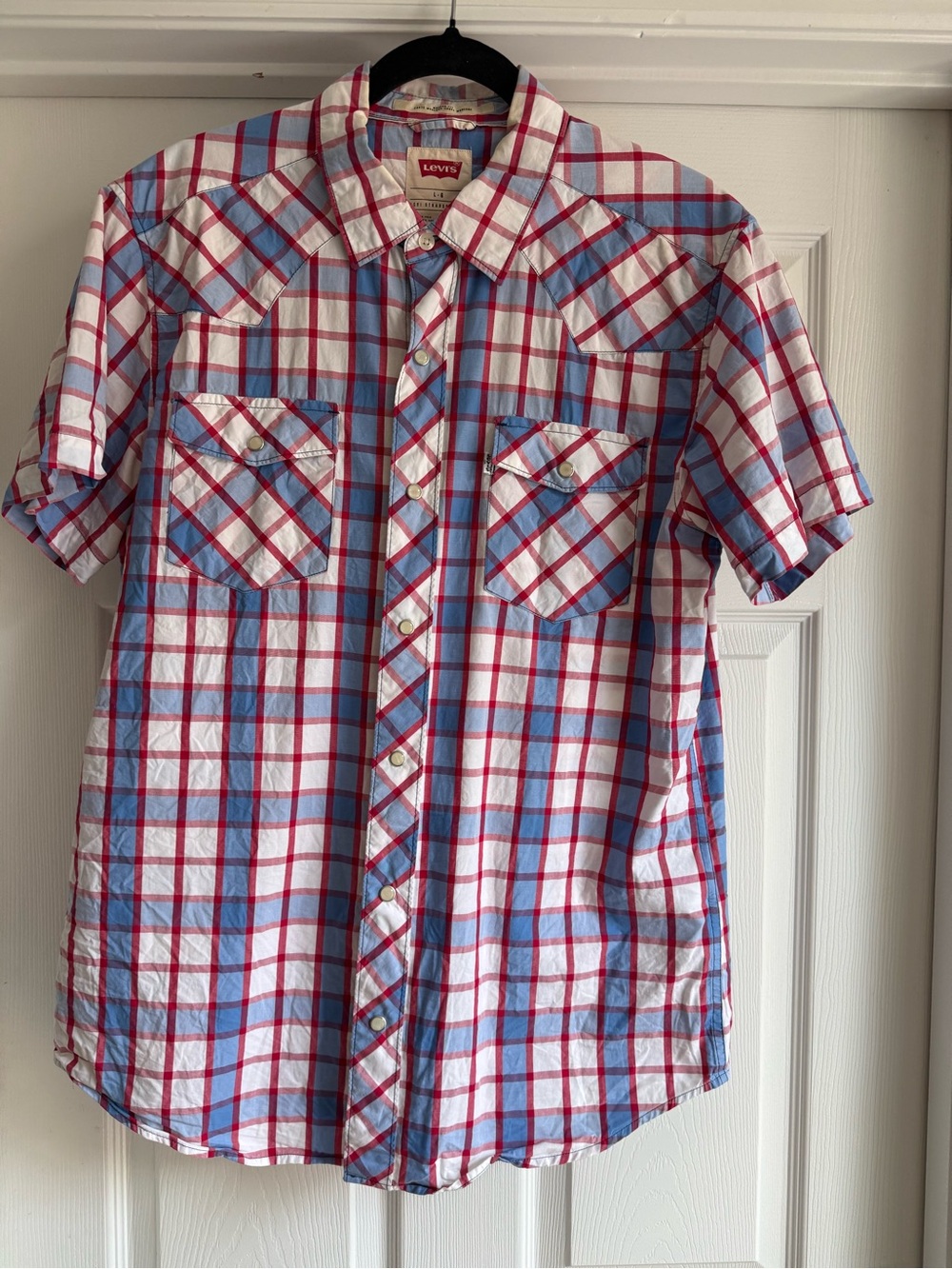 Levi's Plaid Short Sleeve Button-Down -L